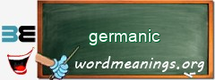 WordMeaning blackboard for germanic